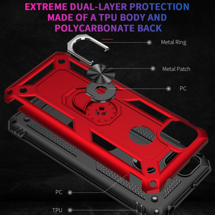 For Xiaomi Redmi 9C Shockproof TPU + PC Protective Case with 360 Degree Rotating Holder(Gold)