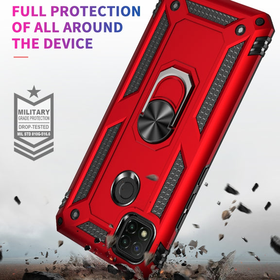 For Xiaomi Redmi 9C Shockproof TPU + PC Protective Case with 360 Degree Rotating Holder(Gold)