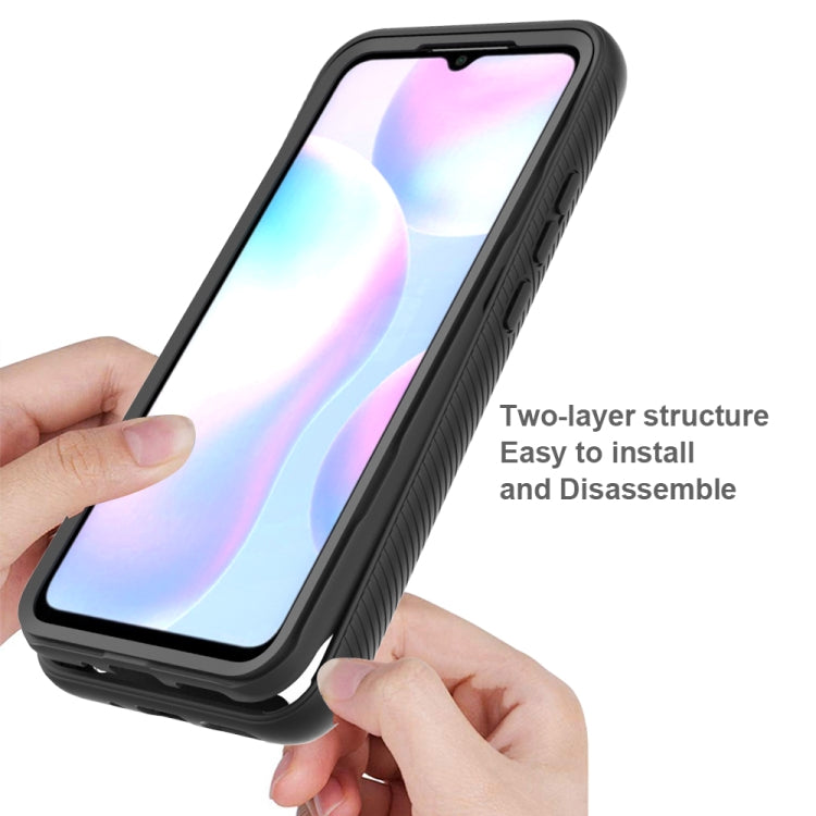 For Xiaomi Redmi 9A Starry Sky Solid Color Series Shockproof PC + TPU Protective Case(Navy Blue)