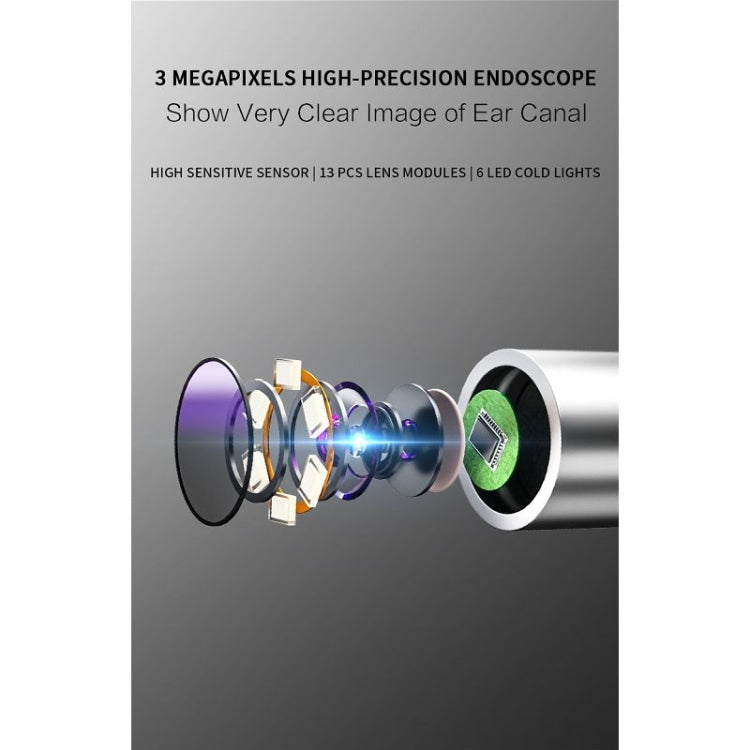 Bebird C3 Pro 2.4G 3.5mm Wireless Wifi High-definition Visual Ear Spoon 3 Million Pixels Out Ear Visual Ear Spoon(White)