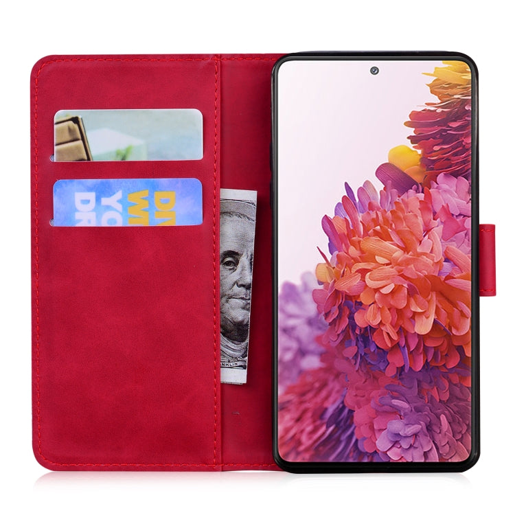 For Samsung Galaxy S20 FE / S20 FE 5G / S20 Lite Tiger Embossing Pattern Horizontal Flip Leather Case with Holder & Card Slots & Wallet(Red)