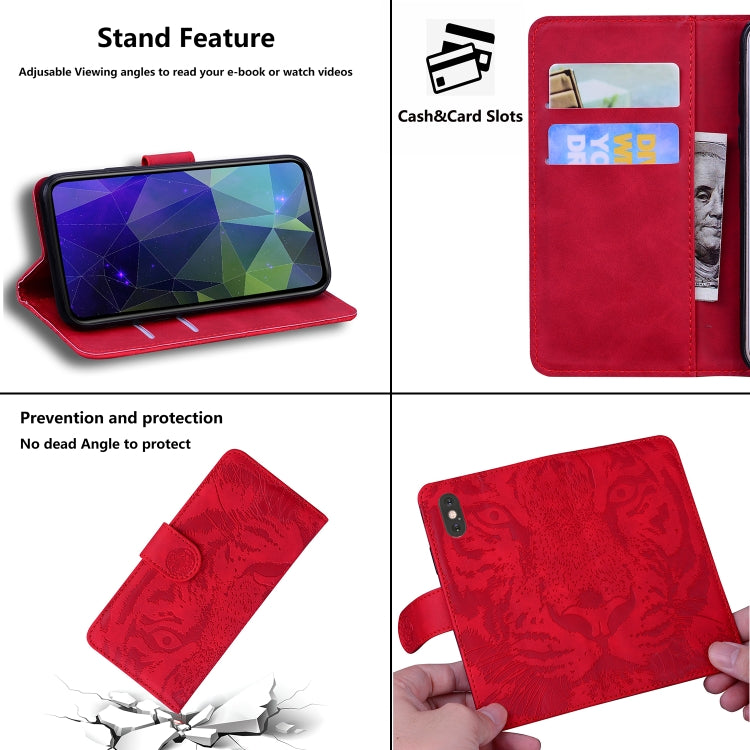 For Samsung Galaxy S20 FE / S20 FE 5G / S20 Lite Tiger Embossing Pattern Horizontal Flip Leather Case with Holder & Card Slots & Wallet(Red)
