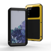 For Samsung Galaxy S20 FE LOVE MEI Metal Shockproof Water-resistant Dustproof Protective Case with Glass(Silver)