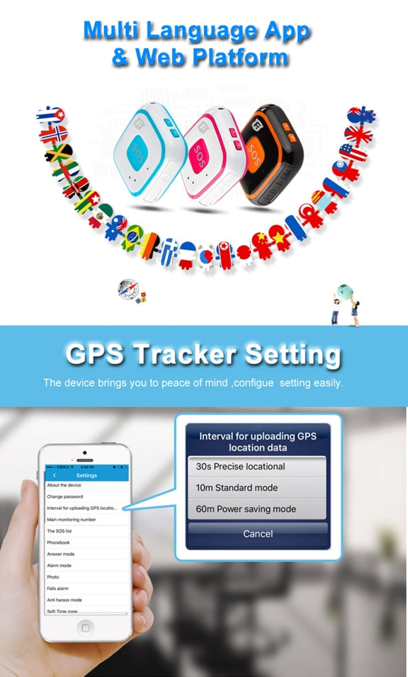 REACHFAR V28 Necklace Style GSM Mini LBS WiFi AGPS Tracker SOS Communicator(Blue)