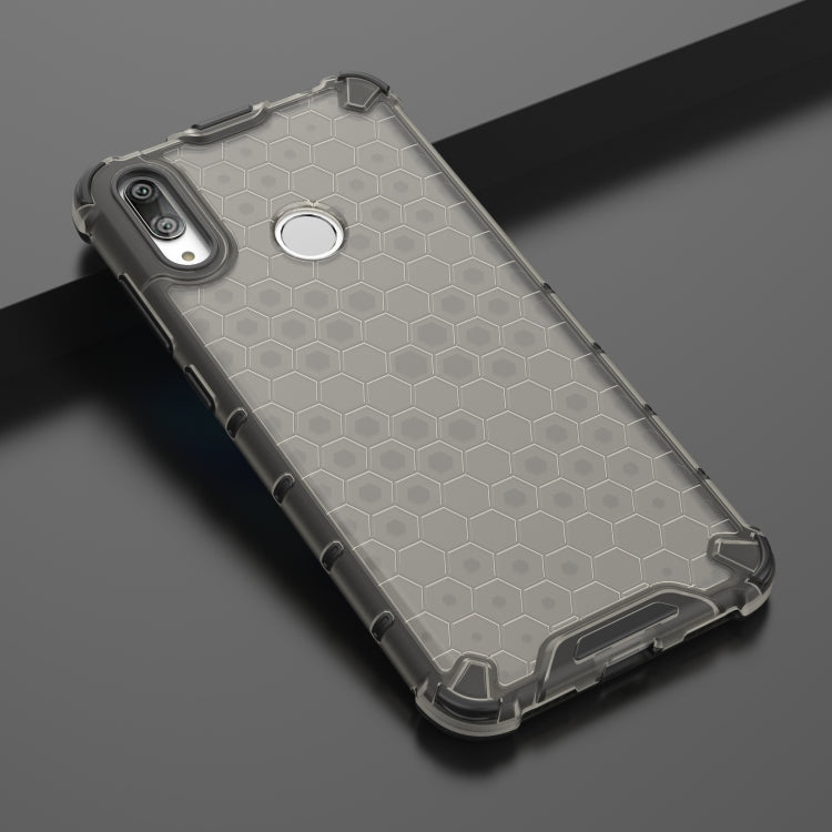 Honeycomb Shockproof PC + TPU Case for Huawei Y7(2019) (Black)