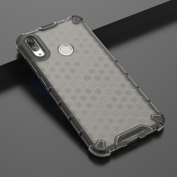 Honeycomb Shockproof PC + TPU Case for Huawei Y7(2019) (Black)