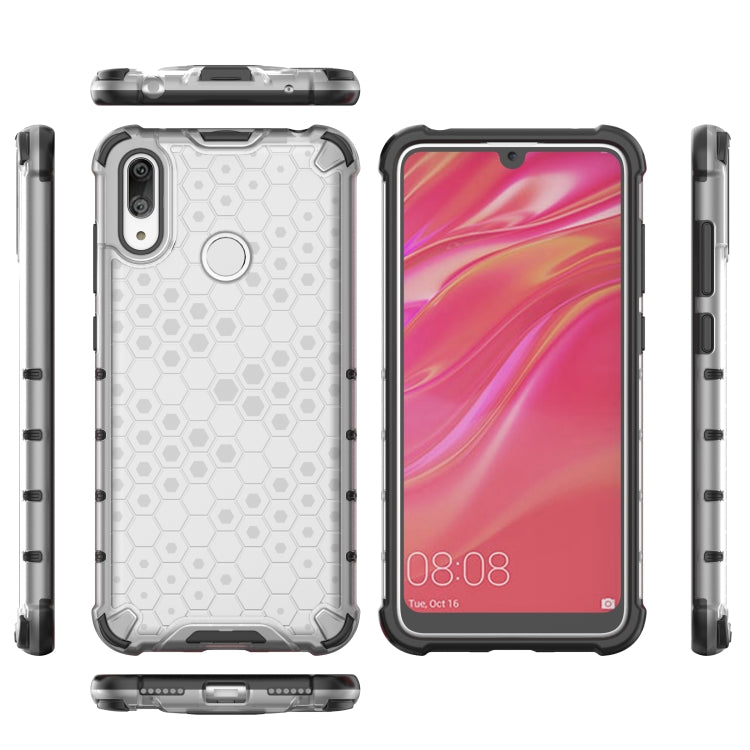 Honeycomb Shockproof PC + TPU Case for Huawei Y7(2019) (Black)