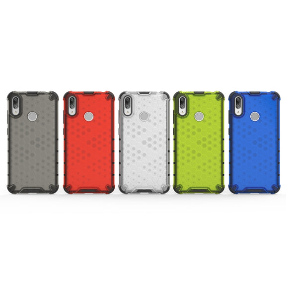 Honeycomb Shockproof PC + TPU Case for Huawei Y7(2019) (Black)