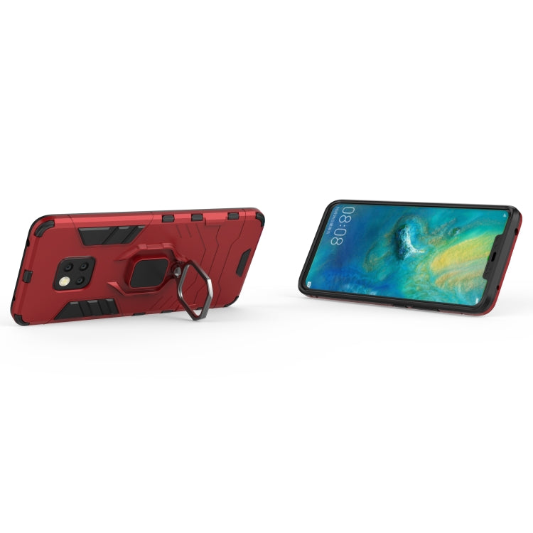 PC + TPU Shockproof Protective Case for Huawei Mate 20 Pro, with Magnetic Ring Holder (Red)