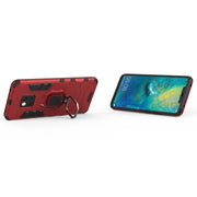 PC + TPU Shockproof Protective Case for Huawei Mate 20 Pro, with Magnetic Ring Holder (Red)