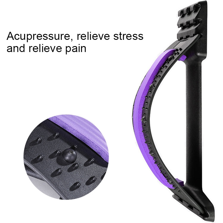 Lumbar Traction Stretching Device Posture Corrector Waist Support Spine Pain Relief Back Massage Stretcher(White + Green)