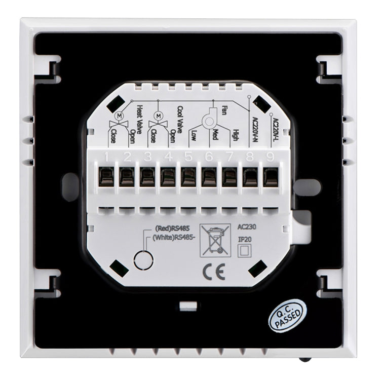 LCD Display Air Conditioning 4-Pipe Programmable Room Thermostat for Fan Coil Unit, Supports Wifi (Black)
