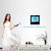 LCD Display Air Conditioning 4-Pipe Programmable Room Thermostat for Fan Coil Unit, Supports Wifi (White)