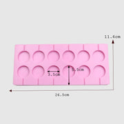 12-Capacity DIY Silicone Chocolate Molds(Lollipop Shape)