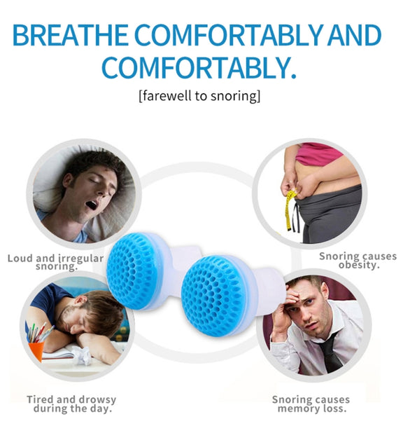 2 PCS 2 in 1 ABS Silicone Anti Snoring Air Purifier(White)