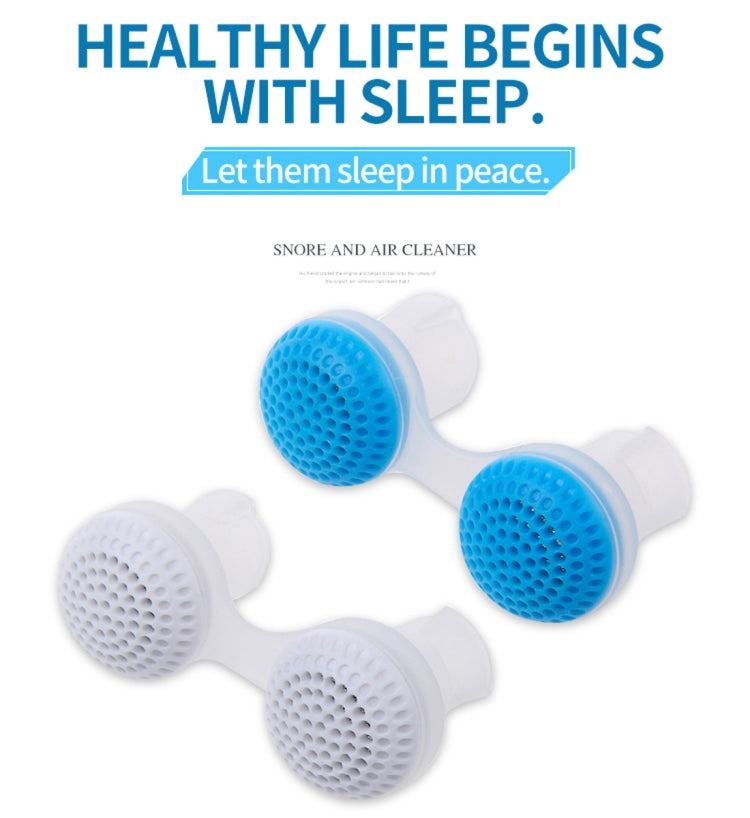2 PCS 2 in 1 ABS Silicone Anti Snoring Air Purifier(White)