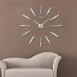 Bedroom Home Decor Large 3D Mirror DIY Wall Sticker Clock, Size: 100*100cm(Silver) - free shipping - PMC TechLife - Order now!