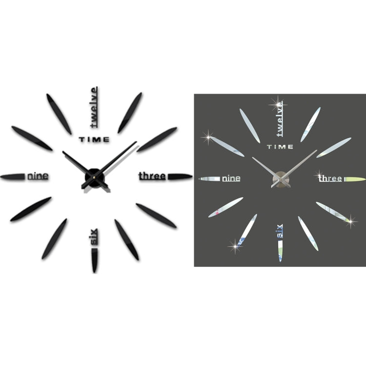 Bedroom Home Decor Large 3D Mirror DIY Wall Sticker Clock, Size: 100*100cm(Silver)