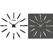 Bedroom Home Decor Large 3D Mirror DIY Wall Sticker Clock, Size: 100*100cm(Silver)