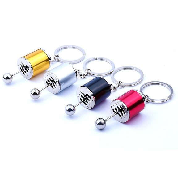 Six-speed Manual Shift Gear Keychain Key Ring Holder(Gold)