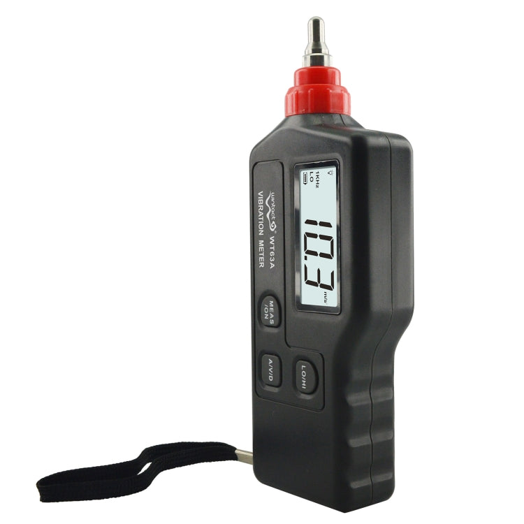 Wintact WT63A Vibration Meter Digital Tester Vibrometer Analyzer Acceleration Velocity(Black Red)