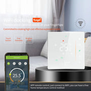 BHT-006GALW 95-240V AC 5A Smart Home Heating Thermostat for EU Box, Control Water Heating with Only Internal Sensor & WiFi Connection (White)