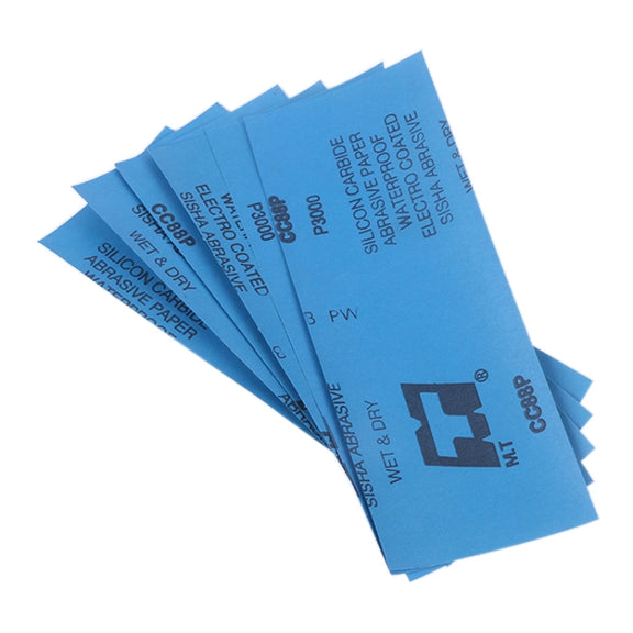 10pcs Grit 5000 Wet And Dry Polishing Grinding Sandpaper，Size: 23 x 9cm (Blue)