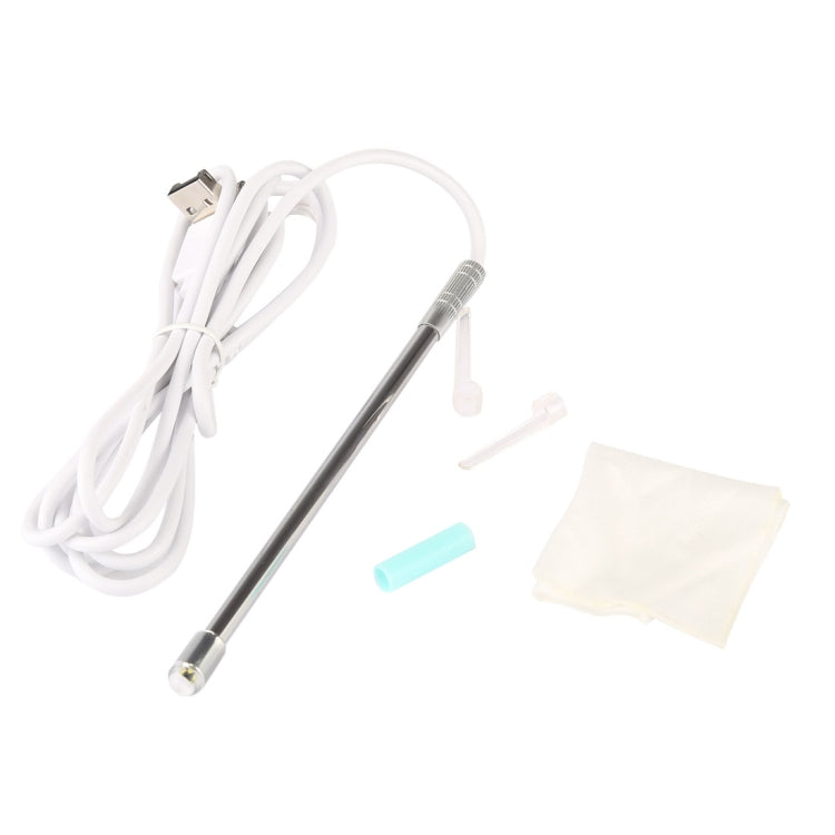 i95 3 in 1 USB Ear Scope Inspection HD 0.3MP Camera Visual Ear Spoon for OTG Android Phones & PC & MacBook, 1.75m Length Cable(White)