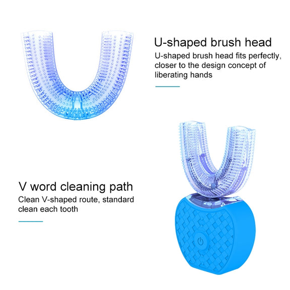 Vwhite 3 Cleaning Modes Silicone Electric Automatic Beauty Tooth Instrument(Blue)