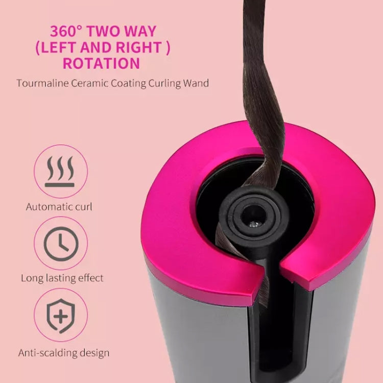 USB Charging Automatic Hair Curler Portable Mini Wireless Multi-function Curling Iron with LCD Display (Grey)