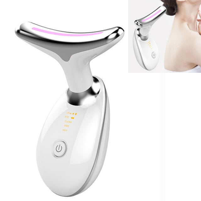 LED Color Light Wrinkle Neck Beauty Instrument (White)