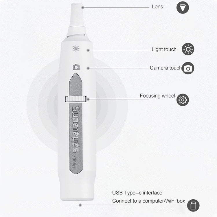 Supereyes Y008P Ear Nose Mouth Wireless Digital Electronic Endoscope