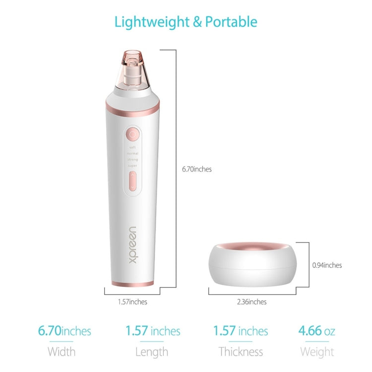 XPREEN XPRE037 Wireless Charging  Multi-function Blackhead Extractor Pore Cleanser with Four Probes & LED Lighting Function(White)