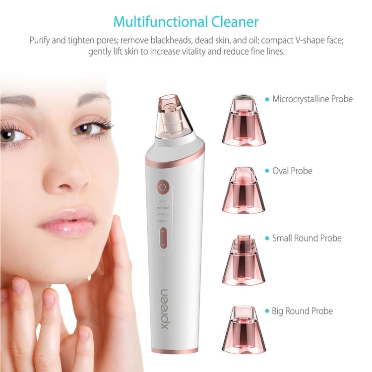 XPREEN XPRE037 Wireless Charging  Multi-function Blackhead Extractor Pore Cleanser with Four Probes & LED Lighting Function(White)