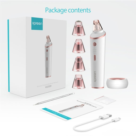 XPREEN XPRE037 Wireless Charging  Multi-function Blackhead Extractor Pore Cleanser with Four Probes & LED Lighting Function(White)