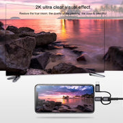 3 in 1 Micro USB + USB-C / Type-C + 8 Pin to HDMI HDTV Cable(Red)
