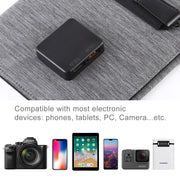 HAWEEL 21W Ultrathin 3-Fold Foldable 5V / 3A Solar Panel Charger with Dual USB Ports, Support QC3.0 and AFC(Black)