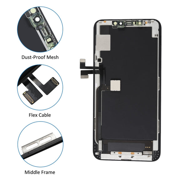 GX OLED LCD Screen for iPhone 11 Pro Max Digitizer Full Assembly with Frame(Black)