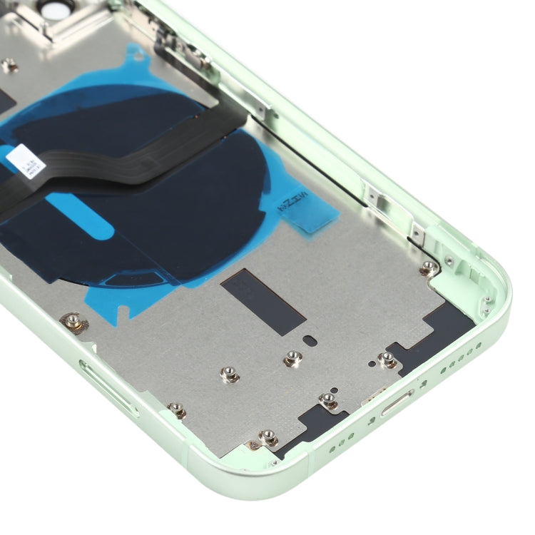 Battery Back Cover (with Side Keys & Card Tray & Power + Volume Flex Cable & Wireless Charging Module) for iPhone 12(Green)