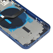 Battery Back Cover (with Side Keys & Card Tray & Power + Volume Flex Cable & Wireless Charging Module) for iPhone 12(Blue)