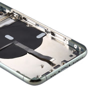 Battery Back Cover (with Side Keys & Card Tray & Power + Volume Flex Cable & Wireless Charging Module) for iPhone 11 Pro(Green)