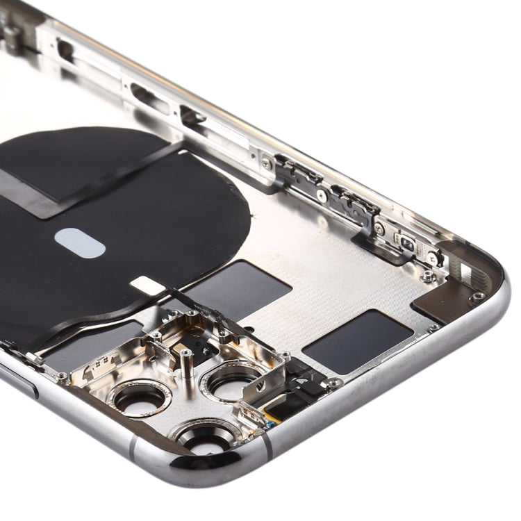 Battery Back Cover (with Side Keys & Card Tray & Power + Volume Flex Cable & Wireless Charging Module) for iPhone 11 Pro Max(Black)