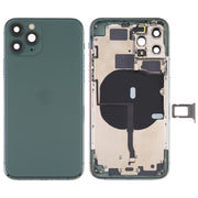 Battery Back Cover (with Side Keys & Card Tray & Power + Volume Flex Cable & Wireless Charging Module) for iPhone 11 Pro Max(Green)