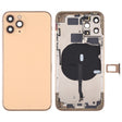 Battery Back Cover (with Side Keys & Card Tray & Power + Volume Flex Cable & Wireless Charging Module) for iPhone 11 Pro Max(Gold) - Back Cover by PMC TechLife | Online Shopping South Africa | PMC TechLife | Buy Now Pay Later Mobicred