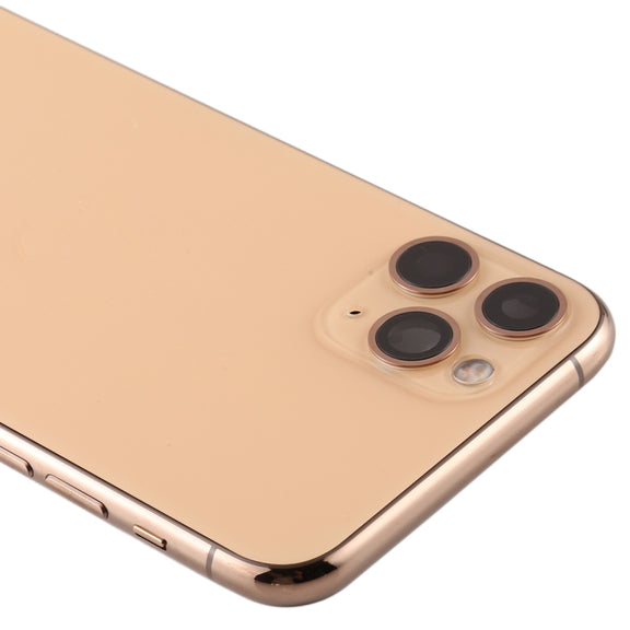 Battery Back Cover (with Side Keys & Card Tray & Power + Volume Flex Cable & Wireless Charging Module) for iPhone 11 Pro Max(Gold)