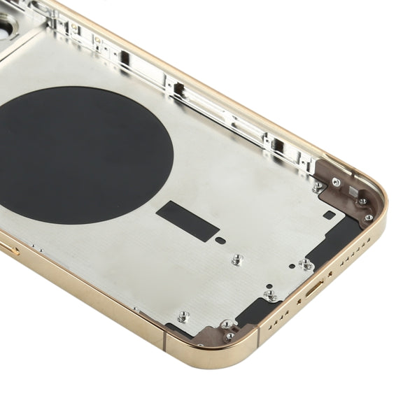 Back Housing Cover with SIM Card Tray & Side keys & Camera Lens for iPhone 12 Pro Max(Gold)
