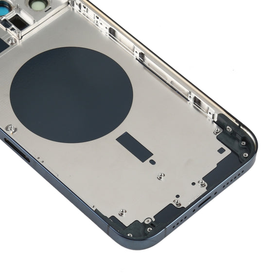 Back Housing Cover with SIM Card Tray & Side keys & Camera Lens for iPhone 12 Pro Max(Blue)