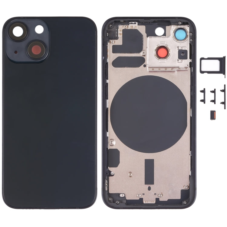Back Housing Cover with SIM Card Tray & Side  Keys & Camera Lens for iPhone 13 Mini(Black)