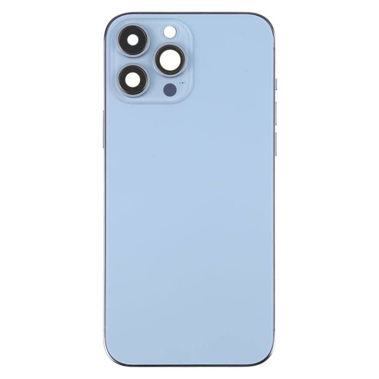 For iPhone 13 Pro Max Battery Back Cover with Side Keys & Card Tray & Power + Volume Flex Cable & Wireless Charging Module(Blue)