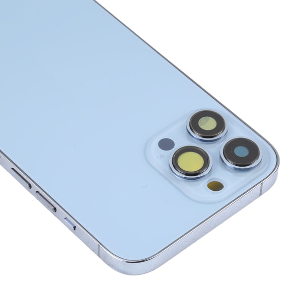 For iPhone 13 Pro Max Battery Back Cover with Side Keys & Card Tray & Power + Volume Flex Cable & Wireless Charging Module(Blue)